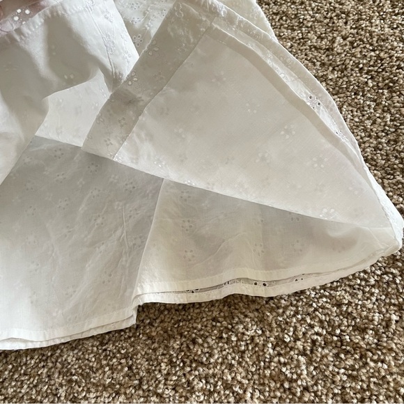 Cat & Jack Eyelet Button Up Top Girls M (7/8) White Ruffle Sleeves Lined - Picture 6 of 9